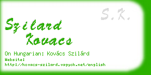szilard kovacs business card